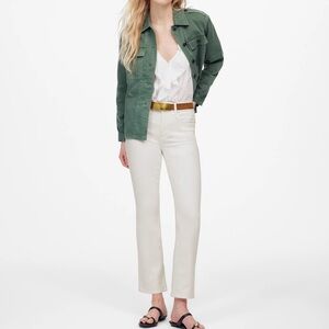 Madewell Petite‎ Kick Out Crop Jeans size 26P Petite in pure white nwt spring